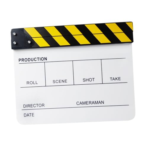 Nishiyuenyi Film Movie Clapboard Acrylic Clapper Board Prop Accessory with Smooth Surface and Clear Sound Suitable for TV Series Production Advertising