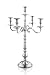 Klikel Traditional 24 Inch Silver 5 Candle Candelabra - Classic Elegant Design - Wedding, Dinner Party And Formal Event Centerpiece - Nickel Plated Aluminum, Mirrored Finish