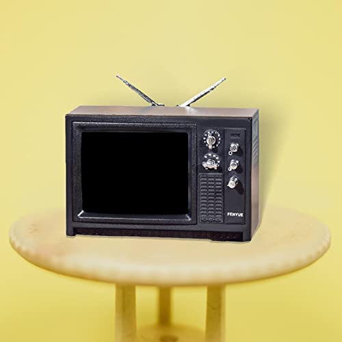 SM SunniMix Mini Puppenhaus TV Modell Möbel Wohnzimmer Lebensszene Ornamente Im Maßstab 1:12 , Grau – Bild 6