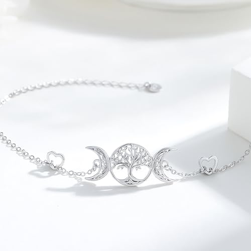 Image of Tree of life Bracelets Sterling Silver Hypoallergenic Tiny Family Tree Good Luck Bracelet Jewelry for Mother