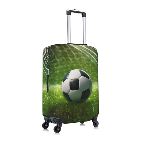 Suitcase Cover For Luggage Green Grass Soccer Printed Elastic Travel Luggage Covers Protector Fits 18-32 Inch Suitcase3