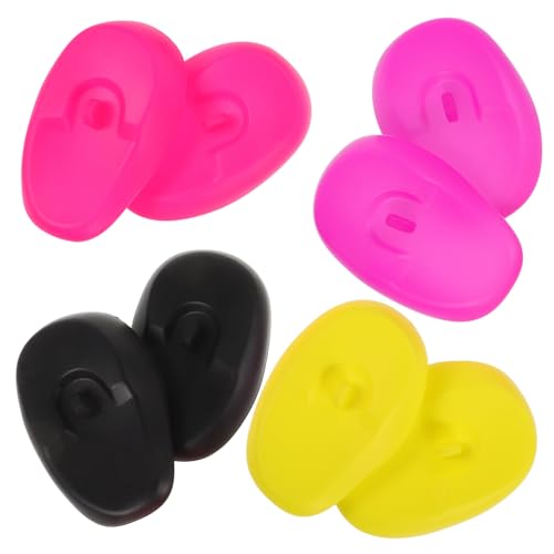 LIFKOME Cubiertas De Orejas De Silicona Resistentes Al Calor Para Teñir El Cabello Impermeables y Cómodos Protectores Auditivos Para Uso Salones Morado