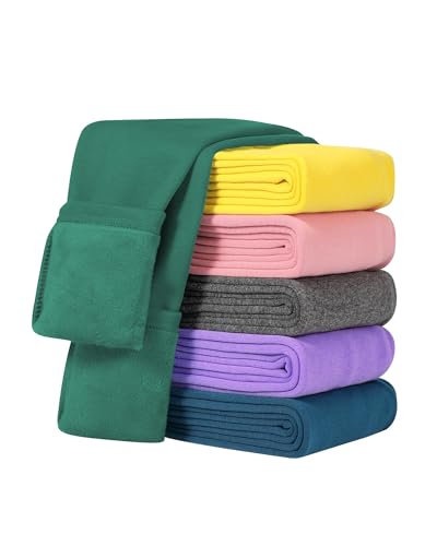 JOCMIC Fleece Lined Leggings Girls Winter Thick Warm Pants for Kids 3-14 Years 1 Pack