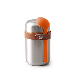 black+blum Food Flask – 400 ml lunchbeker, roestvrij staal/veganistisch leer, één maat, 2