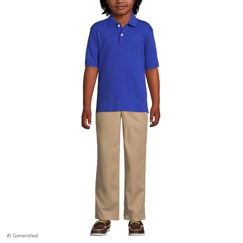 Image of Lands' End School Uniform Kids Short Sleeve Interlock Polo Shirt