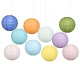 LIHAO 10 PCS Papierlaternen Bunte Lampions Lampenschirm Rund Papier Laternen für Hochzeiten Geburtstage Feiertagen Gartenparty Babytaufe Deko (15cm)