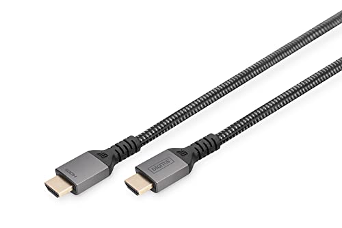 Cable HDMI 2.1 de 3m que elimina el parpadeo en pantallas UltraHD 8K DIGITUS