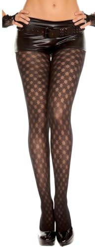 Image of ToBeInStyle Women's Argyle Checkered Diamond Rhombus Net Opaque Sheer Tights Pantyhose