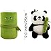 OUKEYI Panda Stuffed Animals Panda Bamboo Plush Toy 9.8 Inch/25cm Bamboo Tube Panda Pillow Stuffed Panda Bear Plushies Panda Doll Gifts for Boys Girls, Black