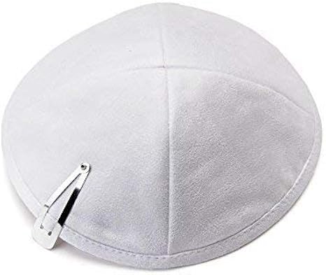 JL Kippha's Elegant Golden Brown Linen Kippah/Yarmulke - 19cm Beige Jewish Yamaka With Clip