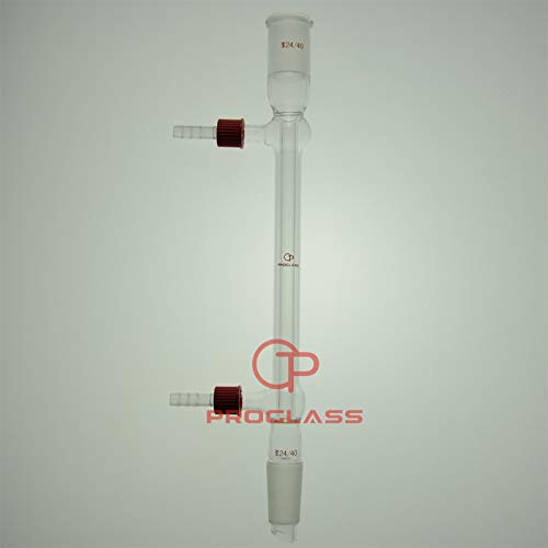 Proglass 24/40 Joint 200mm Glass west Condenser with Removable Hose Connections