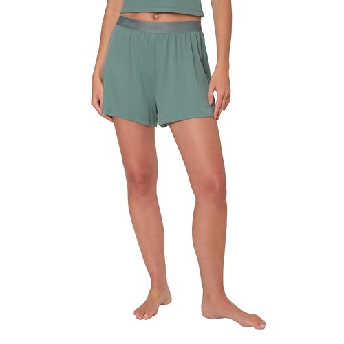 Hanes Women's Originals Sleep, 2-Pack, Comfywear Supersoft Rib Lounge Shorts, Loungewear Pack2