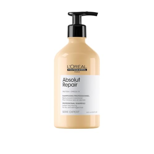 L’Oréal Professionnel, Champú Tratamiento Reconstructor para Cabellos Secos y Dañados, Absolut Repair, 500 ml