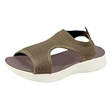 Generisch , Sandalen mit niedrigem Absatz Fischmaul, Freizeitsandalen, bequeme Sport- Freizeitschuhe in großen Größen, direkt vom Lieferanten (Coffee, 37)
