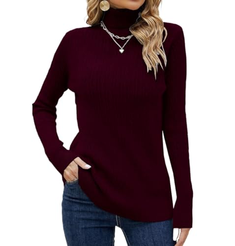 Image of SANGTREE Women's Cable Knit Sweater Long Sleeve Turtleneck Tops | Breathable and Warm Fabric Adapts to Climate Change,Making It Ideal for Autumn,Winter and Transitional Spring Days.