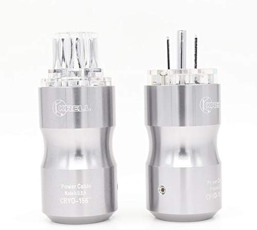Jammas one pair Rhodium plated Transparent Krell US version power AC plug extension adapter - (Standard: US Plug)
