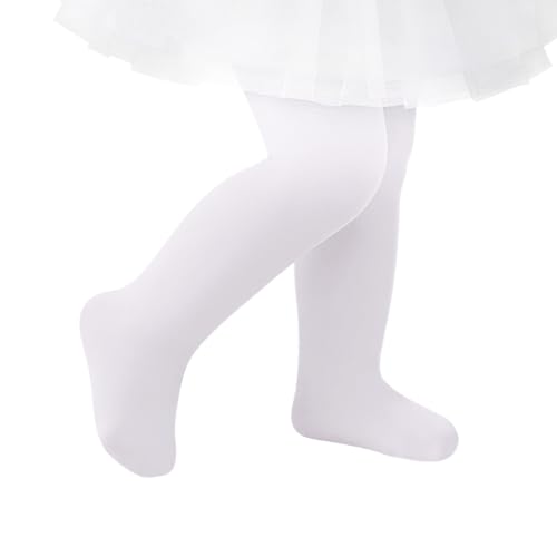 American Trends Baby White Tights 12-18 Months Ballet Tights for Girls 18-24 Months Ultra Soft Dance Tights for Toddler Baby Tights Girls White Tights Stretchy Baby Stockings Toddler Leggings