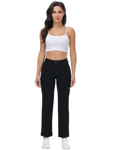 Women's Straight Leg Jeans High Waisted Stretchy Denim Pants with Pockets4
