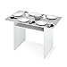 Mesa Consola Desplegable, Mesa Auxiliar o de Cocina, Modelo Tavolo, Acabado en Blanco Artik y Gris Cemento, Medidas: 120 cm (Ancho) x 73,5 cm (Alto) x 70 cm (Fondo)