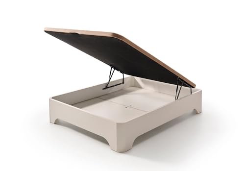 Matris - Canapé Abatible Elevado con Patas Elegance, Arcón Gran Capacidad, Base Transpirable 3D, Apertura Hidráulica, Estructura Reforzada, Varios Tamaños y Colores - Sin Montaje