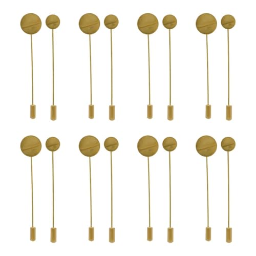 Image of Satra Traders Round Flat Head Brooch Pin, Lapel Pins for DIY Craft, Hijab, Corsage, Badge & Jewelry Making | Size : 74mm | Qty : 10pcs | BF63 (Golden, 10mm)