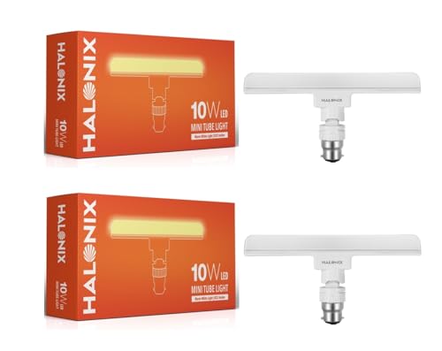 Halonix 10 Watts B22d LED bulb Mini tube Light| Color- Yellow | Pack of 2