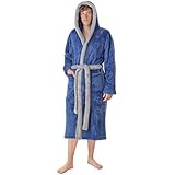 LEBENGOOD Bata Hombre Invierno, Albornoz Hombre Coralina, Batas de Casa Polar, Suave, Acogedor, Microfibra OEKO-TEX®(XL,Cap.Navy)