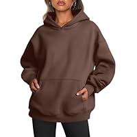 Trendy Queen Womens Camo Hoodies Oversized Fleece Sweatshirts Fall Fashion 2025 Pullover Sweaters Winter Clothes Chocolate Brown L