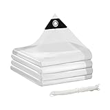Transparente Abdeckplane, 5 mm Polyethylen, 3,5 x 4,6 m, transparente Plane mit Ösen,...