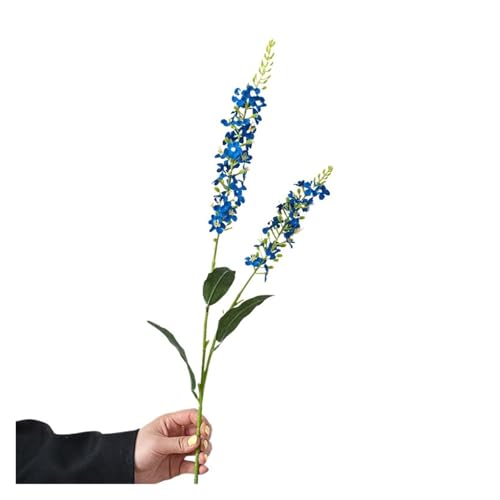 JozyS Flor de Perla Artificial Realista de 75 cm, 2 Tallos por Pieza, 9 Opciones de Color, Tacto Suave, Flores Artificiales Decorativas for el hogar y la Oficina.(Dark Blue)