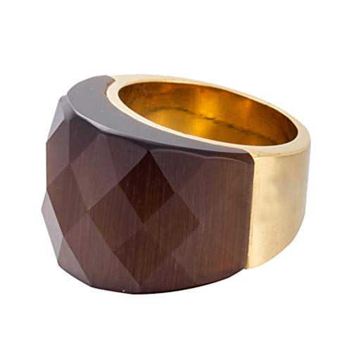 Image of HIJONES Men Women Stainless Steel Cubic Zirconia Royal Crystal Rings Wrap Band Cocktail Style