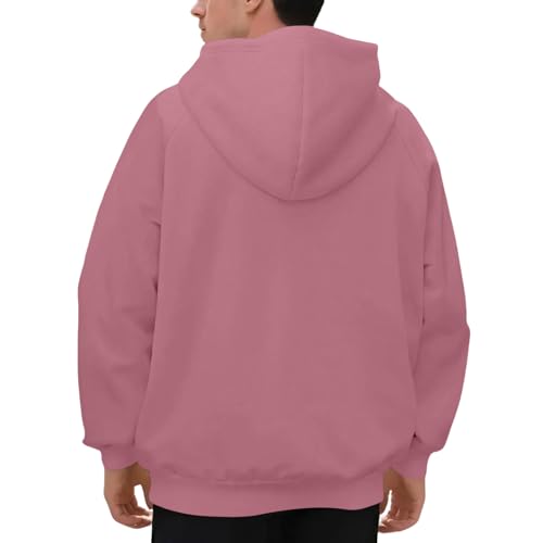 Hoodies for Men Fleece Pullover Long Sleeve Hooded Sweatshirt Solid Color Drawstring Kangaroo Pocket3
