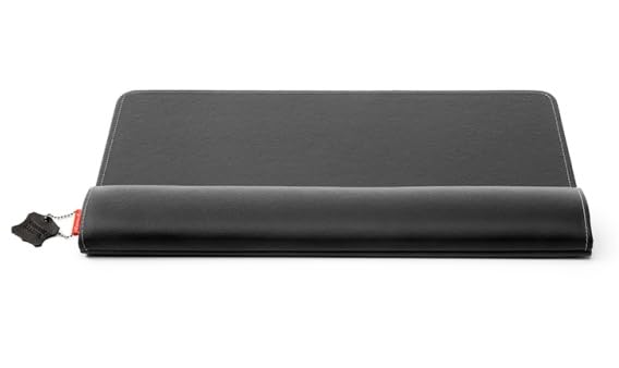 ErgoPols Deluxe Handgelenkauflage, Schwarz, 495x270x25mm | Ergonomische Tastatur Handauflage, strapazierfähiges Leder, Für Büro/Zuhause,Leicht zu reinigen