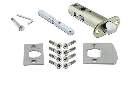 Image of Nostalgic Warehouse Craftsman Plate with Waldorf Crystal Knob, Privacy - 2.375 inch, Satin Nickel