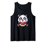 Linda fruta de verano con melón panda Camiseta sin Mangas