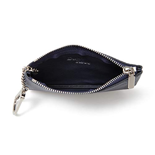 Daisy Rose Keychain Pouch & Coin Purse With Clasp, Luxury Pu Vegan Leather - Blue Zigzag #TOP3