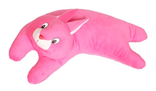 Image of Tickles Rabbit Soft Stuffed Plush Animal Bolster Pillow Cushion for Boys & Girls Sofa Room Decor Birthday Gift (Size: 48 cm Color: Pink)