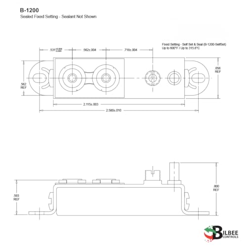 Thermostat Bilbee Controls B200 composant de haute précision à température fixe - 2