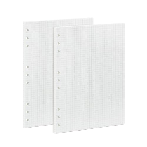 90 Blatt Kariertes Papier B5, OVISEEN 5mm Karopapier für 9 Ringordner, 100g/m² Nachfüllpapier Collegeblock & Matheübungen (18x25,5 cm)