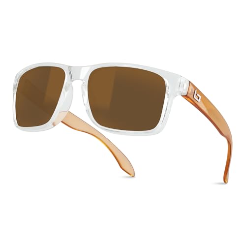 Image of BNUS Corning Glass Lens Sunglasses for Men Women, Polarized Option UV400 | Hard, scratch-resistant Corning glass lenses, UV protection, no-paint frame, spring hinges - ideal for driving & fishing