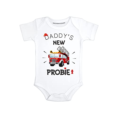 Firefighter baby boy clothes Daddys New Probie fireman baby gift (6 months)