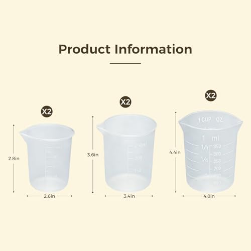 Set 6 Vasos de Silicona para Medir Chocolate 100-350ml miniatura 2