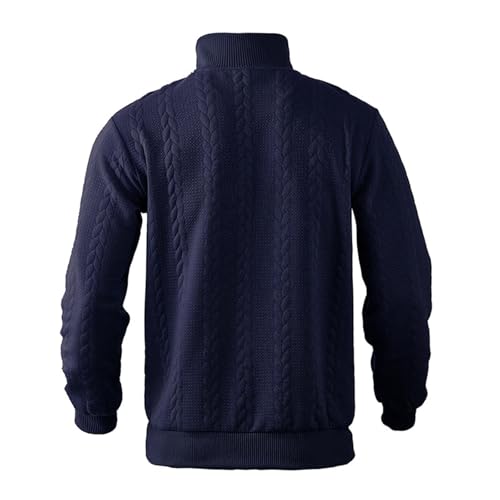 Quarter Zip Sweatshirts for Men Casual Stand Collar Long Sleeve Polo Sweater Lightweight Solid Color Pullover Tops3