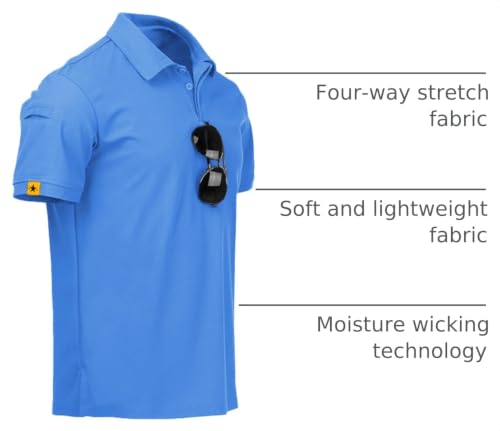 Image of ZITY Mens Polo Shirt Short Sleeve Sports Tactical T-Shirt Athletic Golf Polos Daily Casual Stylish Collared Shirts for Men