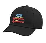 Funny Awesome Justin Saying Name Justin Quote Adjustable Printed Baseball Hat, Black