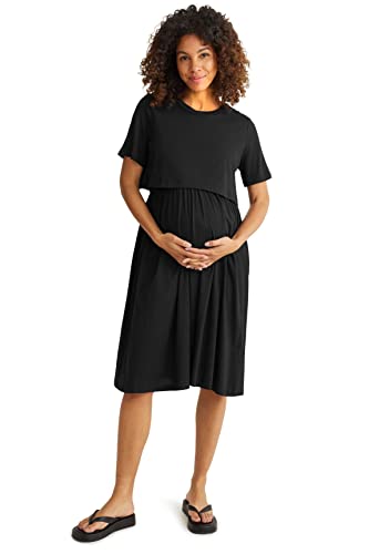 C&A Damen Kleid Umstandsmode Rundhalsausschnitt oberhalb des Knies Straight...