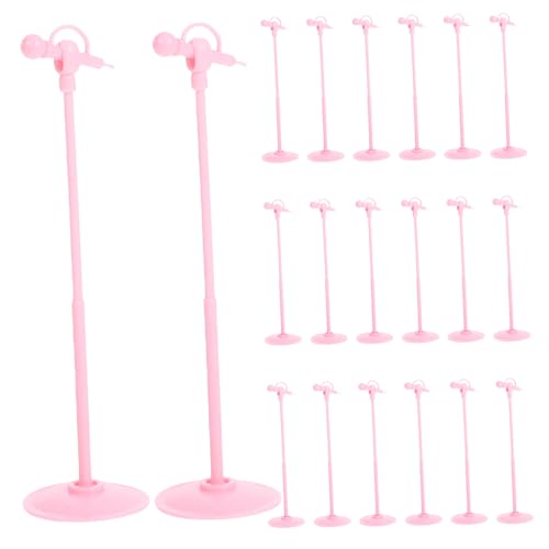 Milisten 20 pièces Microphones Miniatures Plastique pour Maison de Poupée Accessoires Décoratifs Multifonctions pour Chambre de Musique et Bureau Modèles Miniatures Rose