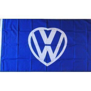 I Love VW - 5ft x 3ft FLAG BANNER DECORATION WITH FREE UK POSTAGE