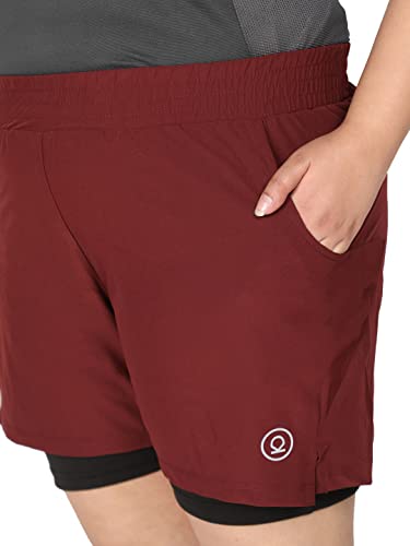 Image of CHKOKKO Gym Shorts for Women Workout Sports Running Quick Dry Fit Double Layer Inner Compression with Pockets Breathable Lightweight Wear