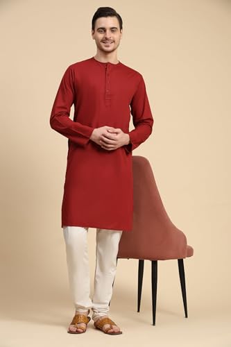 SKAVIJ Mens Indian Kurta Pajama Cotton Comfort Breathable Set3